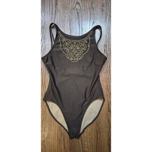 Cami Swim Beaded Boho One-piece Bathingsuit Swimsuit Women's Size 10